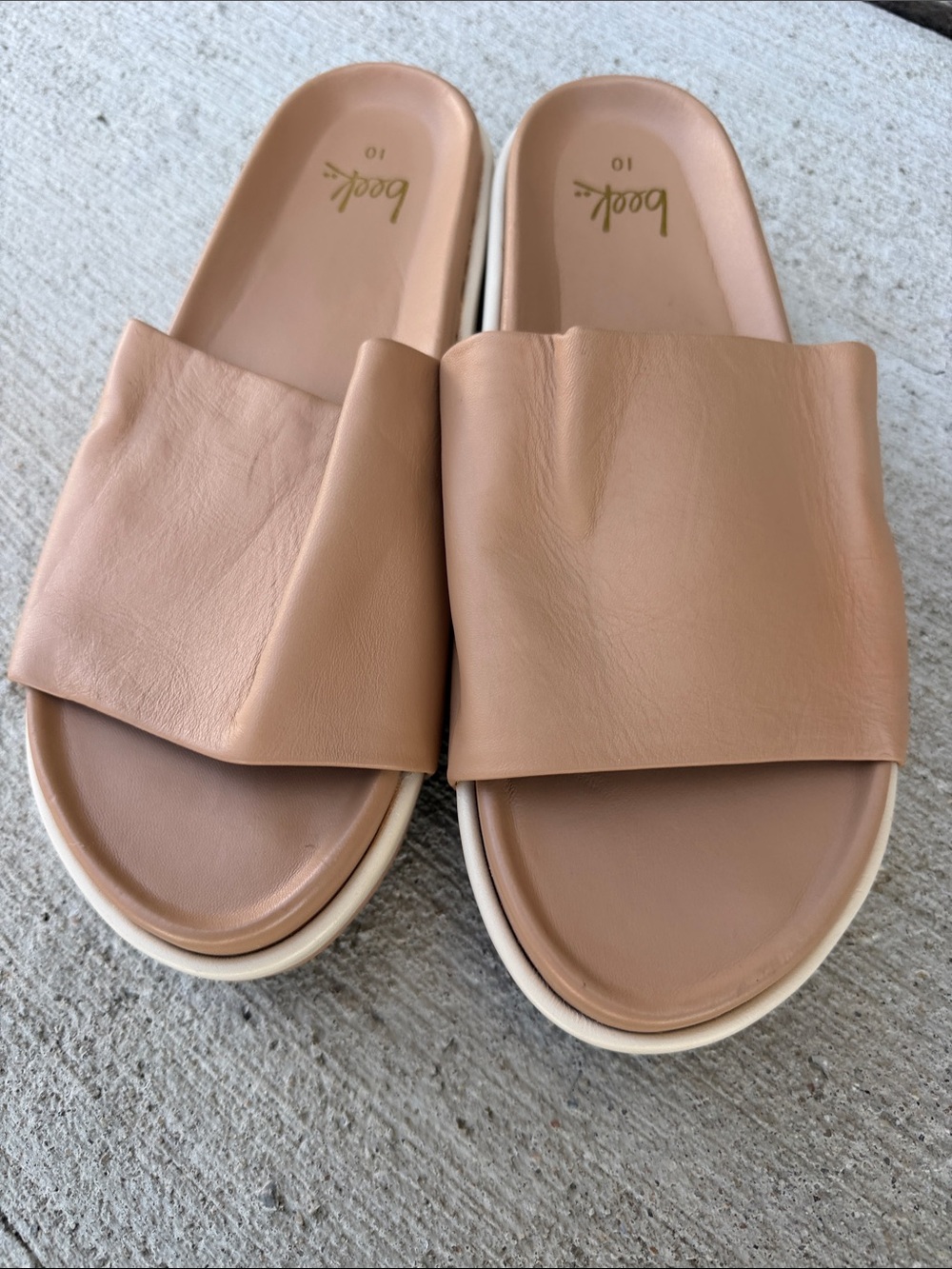 Beek Albatross Wide Band Slide Sandals in Blush